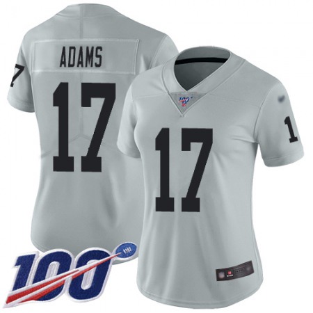 Nike Raiders #17 Davante Adams Silver Women's Stitched NFL Limited Inverted Legend 100th Season Jersey