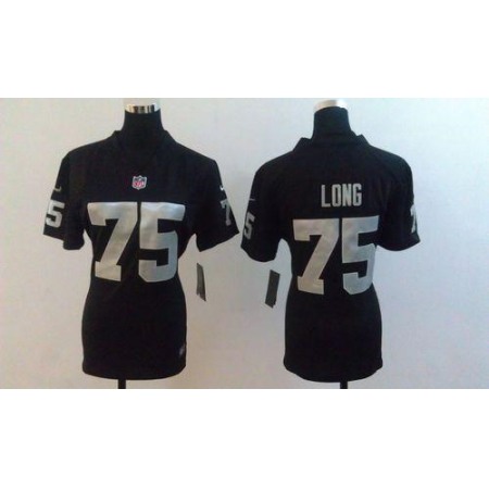 Nike Raiders #75 Howie Long Black Team Color Women's Stitched NFL Elite Jersey