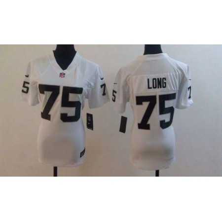 Nike Raiders #75 Howie Long White Women's Stitched NFL Elite Jersey