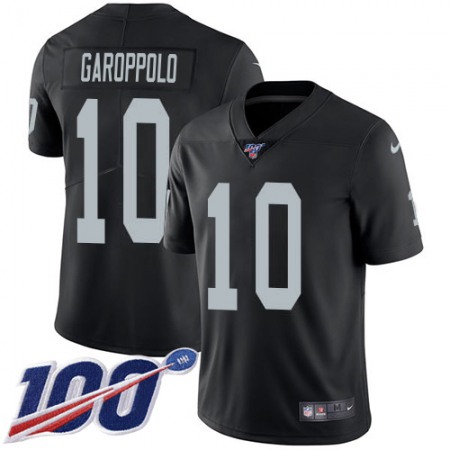 Nike Raiders #10 Jimmy Garoppolo Black Team Color Youth Stitched NFL 100th Season Vapor Untouchable Limited Jersey