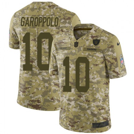 Nike Raiders #10 Jimmy Garoppolo Camo Youth Stitched NFL Limited 2019 Salute To Service Jersey