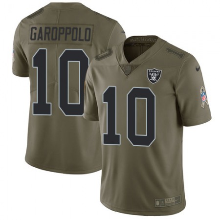 Nike Raiders #10 Jimmy Garoppolo Olive Youth Stitched NFL Limited 2017 Salute To Service Jersey