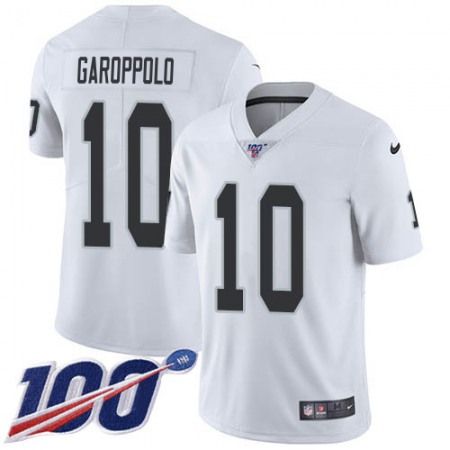 Nike Raiders #10 Jimmy Garoppolo White Youth Stitched NFL 100th Season Vapor Limited Jersey