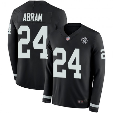 Nike Raiders #24 Johnathan Abram Black Team Color Youth Stitched NFL Limited Therma Long Sleeve Jersey