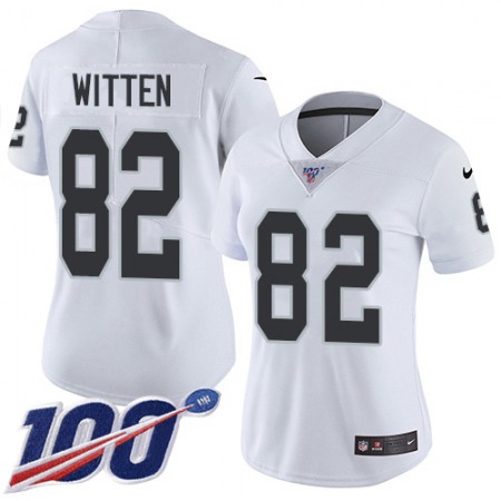 Nike Raiders #82 Jason Witten White Women's Stitched NFL 100th Season Vapor Untouchable Limited Jersey