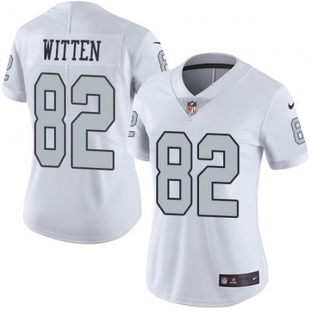 Nike Raiders #82 Jason Witten White Women's Stitched NFL Limited Rush Jersey