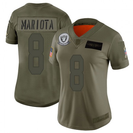 Nike Raiders #8 Marcus Mariota Camo Women's Stitched NFL Limited 2019 Salute To Service Jersey