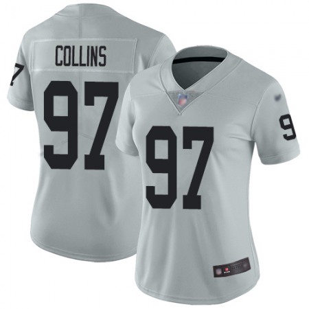 Nike Raiders #97 Maliek Collins Silver Women's Stitched NFL Limited Inverted Legend Jersey