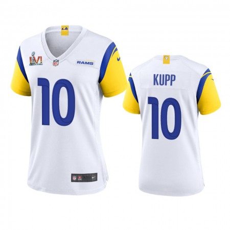 Los Angeles Rams #10 Cooper Kupp Women's Super Bowl LVI Patch Nike Alternate Game NFL Jersey - White