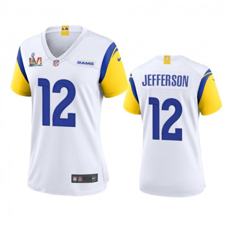 Los Angeles Rams #12 Van Jefferson Women's Super Bowl LVI Patch Nike Alternate Game NFL Jersey - White