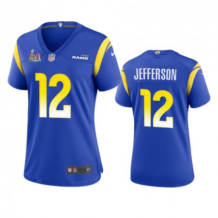 Los Angeles Rams #12 Van Jefferson Women's Super Bowl LVI Patch Nike Game NFL Jersey - Royal