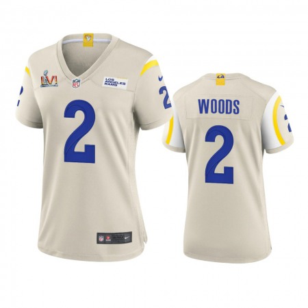 Los Angeles Rams #2 Robert Woods Women's Super Bowl LVI Patch Nike Game NFL Jersey - Bone