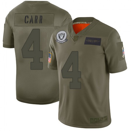 Nike Raiders #4 Derek Carr Camo Youth Stitched NFL Limited 2019 Salute to Service Jersey