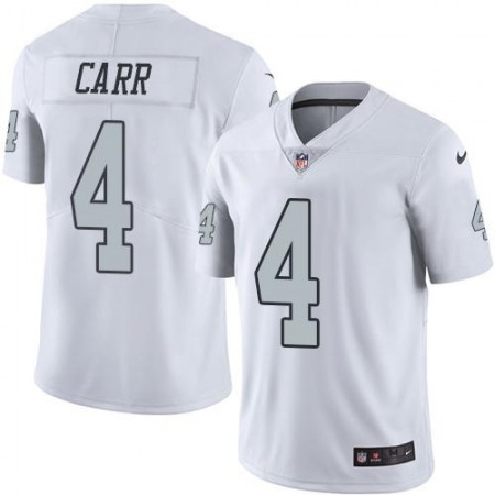 Nike Raiders #4 Derek Carr White Youth Stitched NFL Limited Rush Jersey