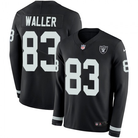 Nike Raiders #83 Darren Waller Black Team Color Youth Stitched NFL Limited Therma Long Sleeve Jersey