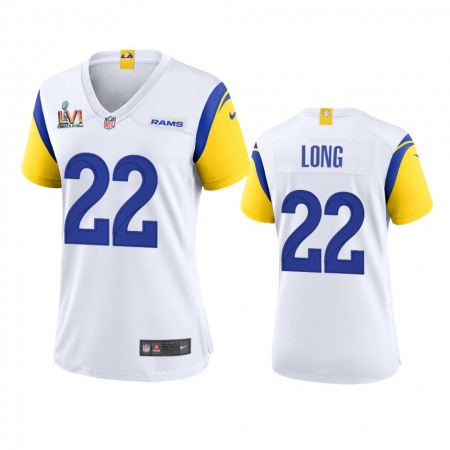 Los Angeles Rams #22 David Long Women's Super Bowl LVI Patch Nike Alternate Game NFL Jersey - White