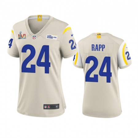 Los Angeles Rams #24 Taylor Rapp Women's Super Bowl LVI Patch Nike Game NFL Jersey - Bone