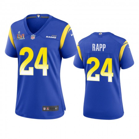 Los Angeles Rams #24 Taylor Rapp Women's Super Bowl LVI Patch Nike Game NFL Jersey - Royal