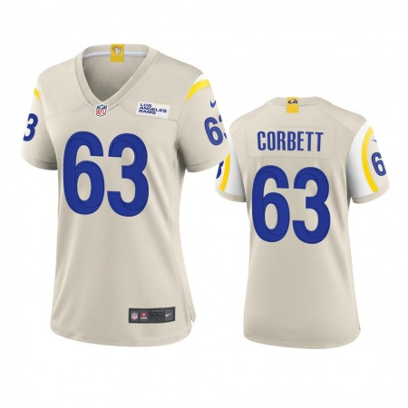 Los Angeles Rams #63 Austin Corbett Women's Nike Game NFL Jersey - Bone