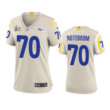 Los Angeles Rams #70 Joseph Noteboom Women's Super Bowl LVI Patch Nike Game NFL Jersey - Bone