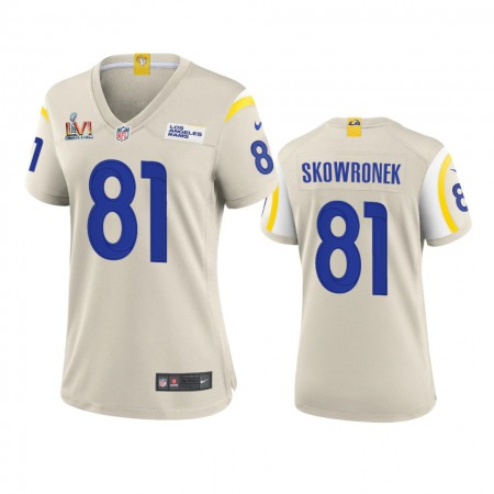 Los Angeles Rams #81 Ben Skowronek Women's Super Bowl LVI Patch Nike Game NFL Jersey - Bone