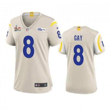 Los Angeles Rams #8 Matt Gay Women's Super Bowl LVI Patch Nike Game NFL Jersey - Bone