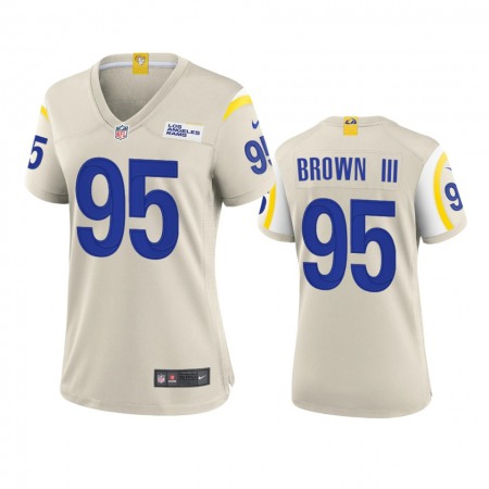 Los Angeles Rams #95 Bobby Brown III Women's Nike Game NFL Jersey - Bone