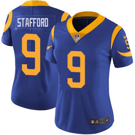 Los Angeles Rams #9 Matthew Stafford Royal Blue Alternate Women's Stitched NFL Vapor Untouchable Limited Jersey