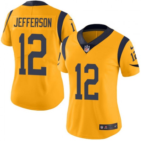 Nike Rams #12 Van Jefferson Gold Women's Stitched NFL Limited Rush Jersey