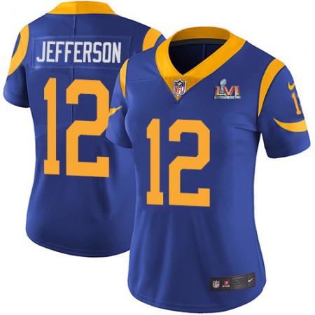 Nike Rams #12 Van Jefferson Royal Blue Alternate Super Bowl LVI Patch Women's Stitched NFL Vapor Untouchable Limited Jersey