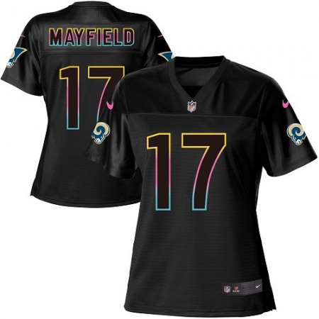 Nike Rams #17 Baker Mayfield Black Women's NFL Fashion Game Jersey