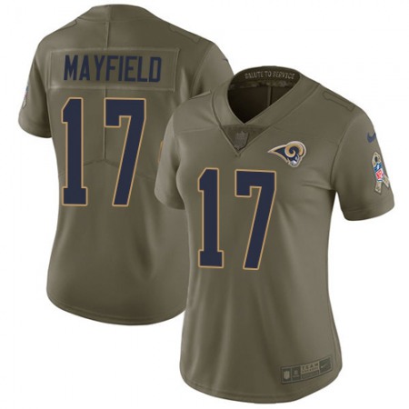 Nike Rams #17 Baker Mayfield Olive Women's Stitched NFL Limited 2017 Salute to Service Jersey