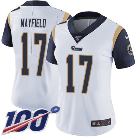 Nike Rams #17 Baker Mayfield White Women's Stitched NFL 100th Season Vapor Untouchable Limited Jersey