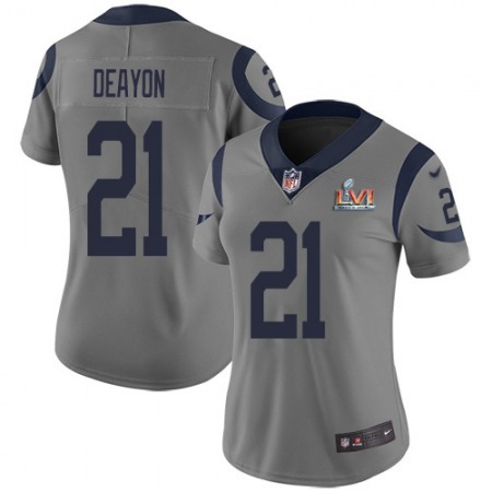 Nike Rams #21 Donte Deayon Gray Super Bowl LVI Patch Women's Stitched NFL Limited Inverted Legend Jersey
