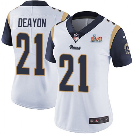 Nike Rams #21 Donte Deayon White Super Bowl LVI Patch Women's Stitched NFL Vapor Untouchable Limited Jersey