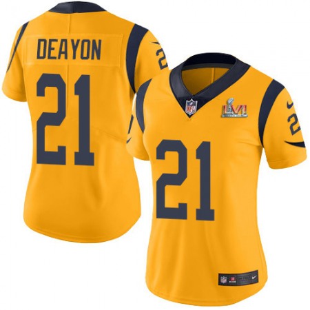 Nike Rams #21 Donte Deayon White Super Bowl LVI Patch Women's Stitched NFL Vapor Untouchable Limited Jersey