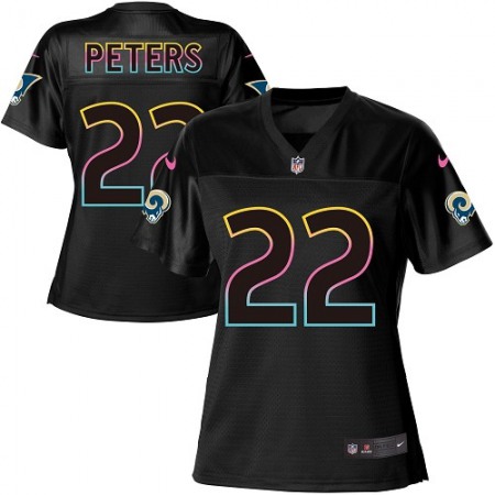 Nike Rams #22 Marcus Peters Black Women's NFL Fashion Game Jersey