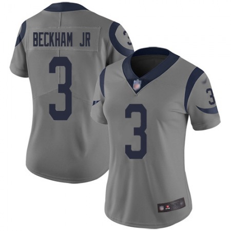 Nike Rams #3 Odell Beckham Jr. Gray Women's Stitched NFL Limited Inverted Legend Jersey