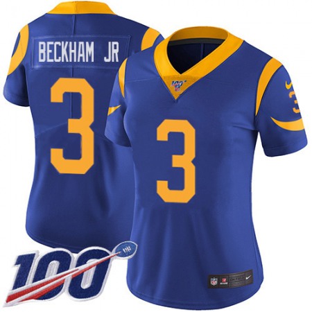 Nike Rams #3 Odell Beckham Jr. Royal Blue Alternate Women's Stitched NFL 100th Season Vapor Untouchable Limited Jersey