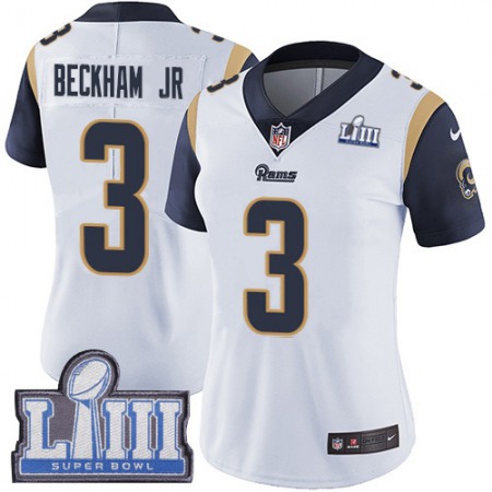 Nike Rams #3 Odell Beckham Jr. White Super Bowl LIII Bound Women's Stitched NFL Vapor Untouchable Limited Jersey