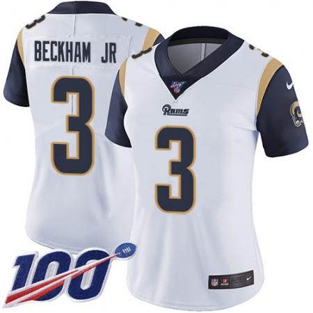 Nike Rams #3 Odell Beckham Jr. White Women's Stitched NFL 100th Season Vapor Untouchable Limited Jersey