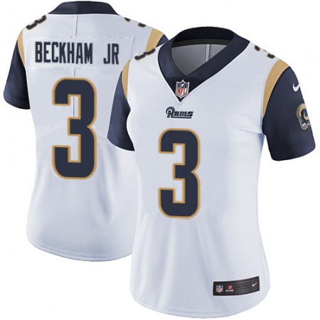 Nike Rams #3 Odell Beckham Jr. White Women's Stitched NFL Vapor Untouchable Limited Jersey