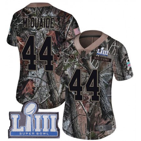 Nike Rams #44 Jacob McQuaide Camo Super Bowl LIII Bound Women's Stitched NFL Limited Rush Realtree Jersey