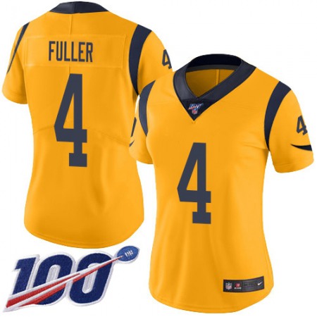 Nike Rams #4 Jordan Fuller Gold Women's Stitched NFL Limited Rush 100th Season Jersey