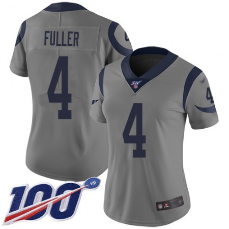 Nike Rams #4 Jordan Fuller Gray Women's Stitched NFL Limited Inverted Legend 100th Season Jersey