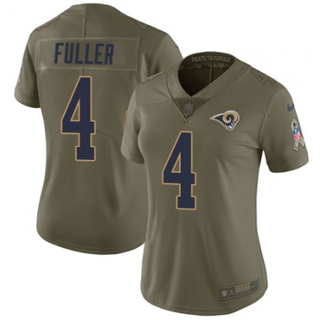 Nike Rams #4 Jordan Fuller Olive Women's Stitched NFL Limited 2017 Salute to Service Jersey