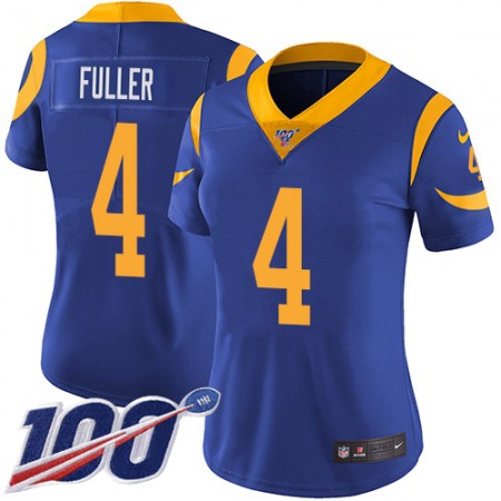 Nike Rams #4 Jordan Fuller Royal Blue Alternate Women's Stitched NFL 100th Season Vapor Untouchable Limited Jersey