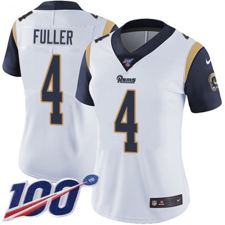 Nike Rams #4 Jordan Fuller White Women's Stitched NFL 100th Season Vapor Untouchable Limited Jersey