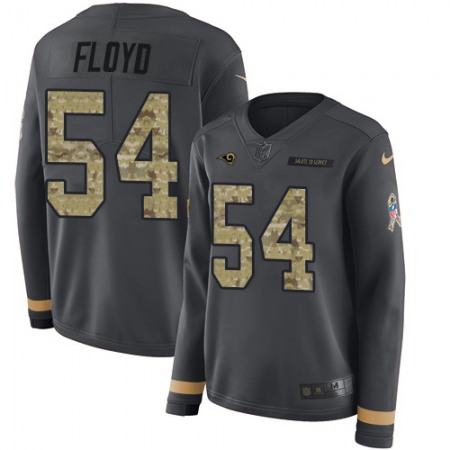 Nike Rams #54 Leonard Floyd Anthracite Salute to Service Women's Stitched NFL Limited Therma Long Sleeve Jersey