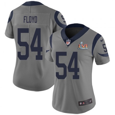 Nike Rams #54 Leonard Floyd Gray Super Bowl LVI Patch Women's Stitched NFL Limited Inverted Legend Jersey